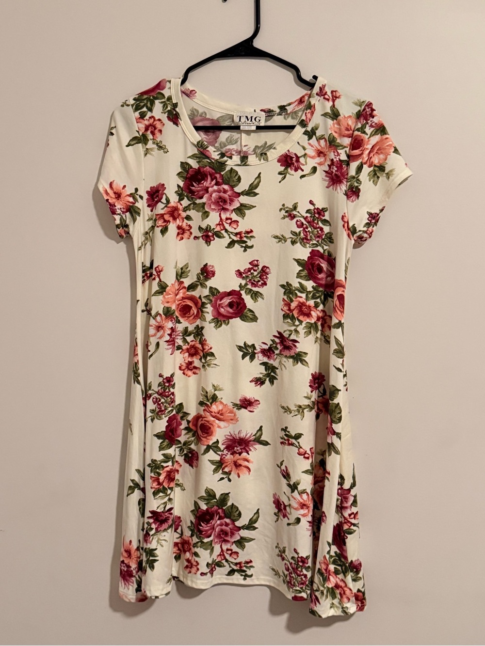 Women’s TMG Cream Floral Casual Swing Dress